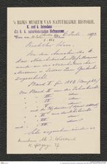 k.k. naturhistorisches Hofmuseum, Intendanzakten 1885-1896 (Hauer), Aktenzahl Z.363/1893, Seite 1